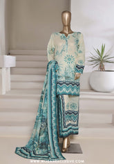 Sadabahar Stitched Printed Shimmered Cambric Summer Collection - 2025 (Sea Green)
